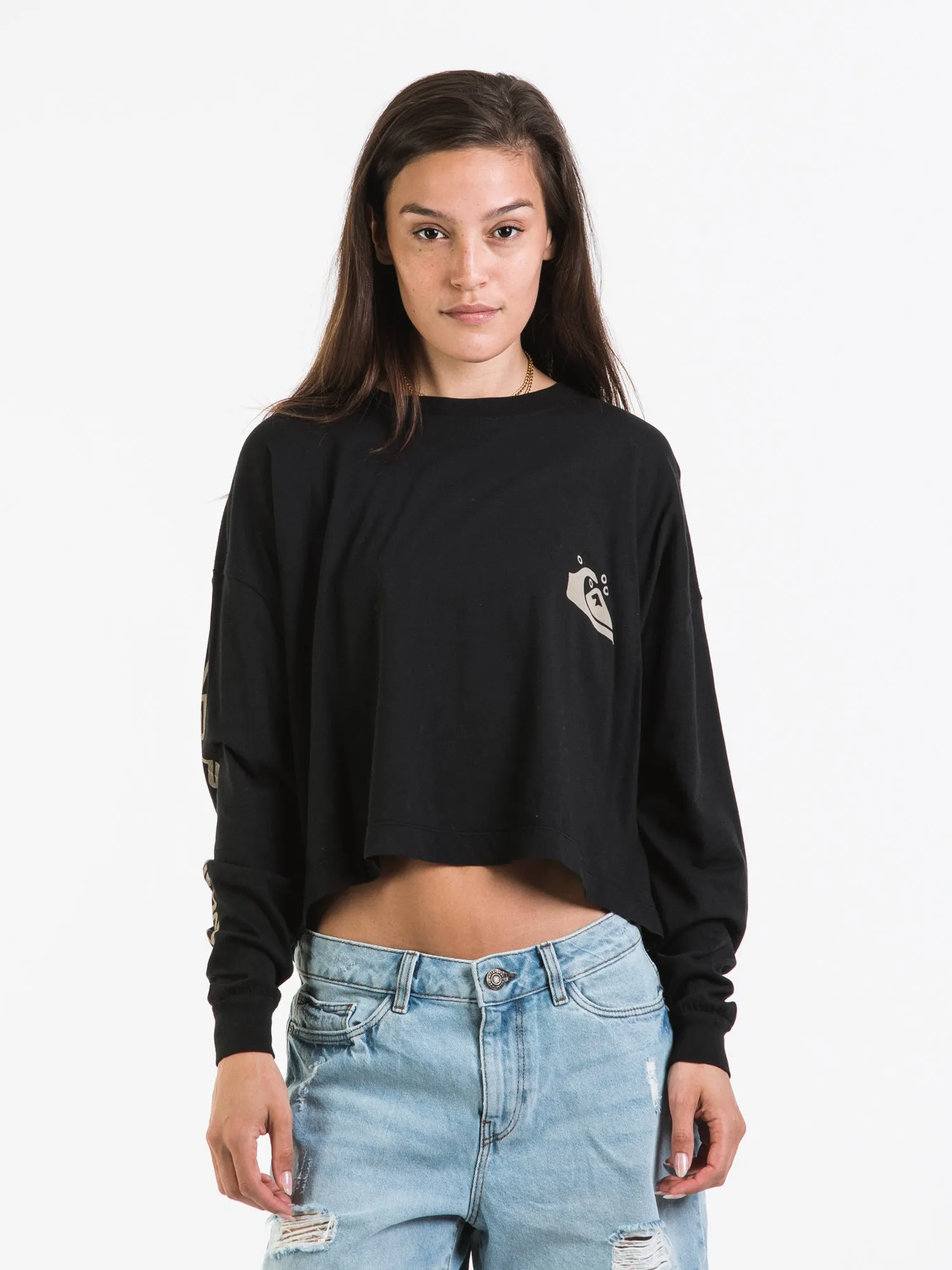 QUIKSILVER OVERSIZED CROP LONG SLEEVE TEE - CLEARANCE