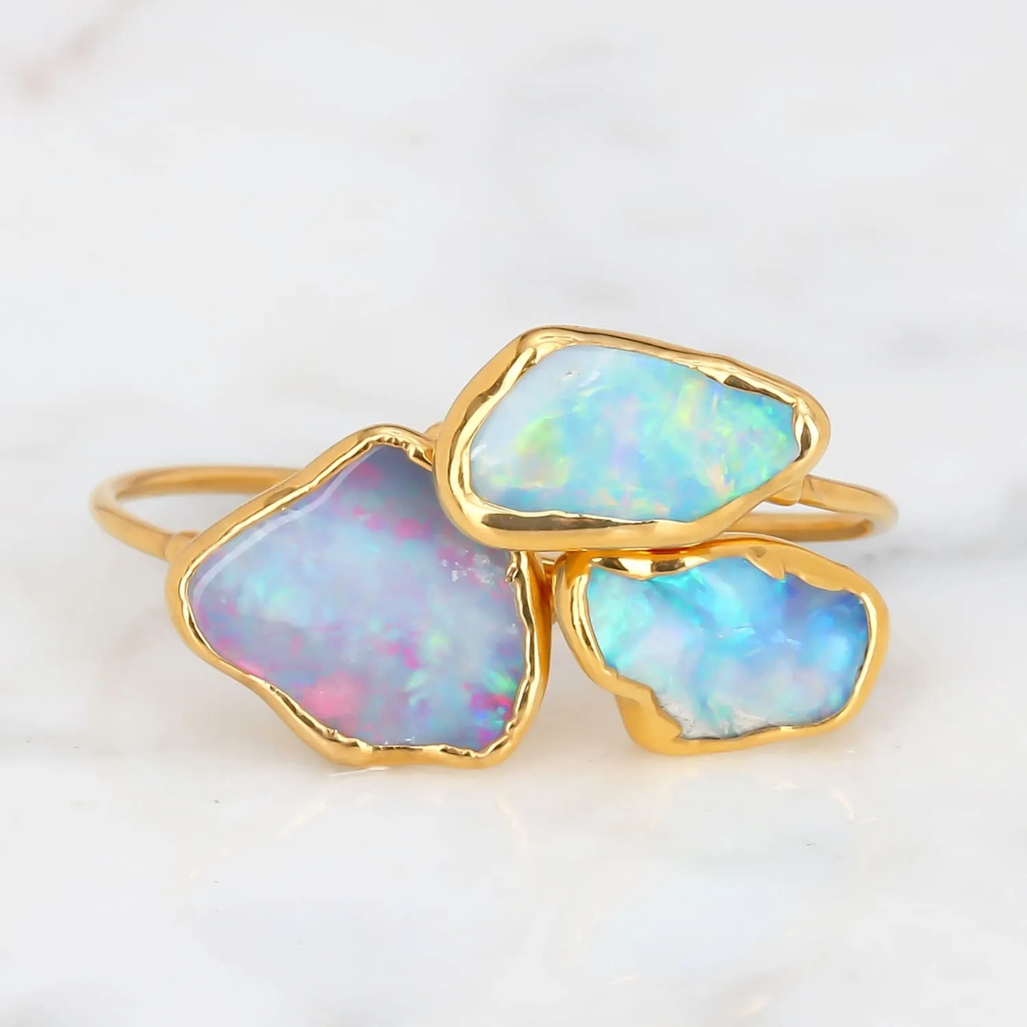 Raw Australian Fire Opal Ring