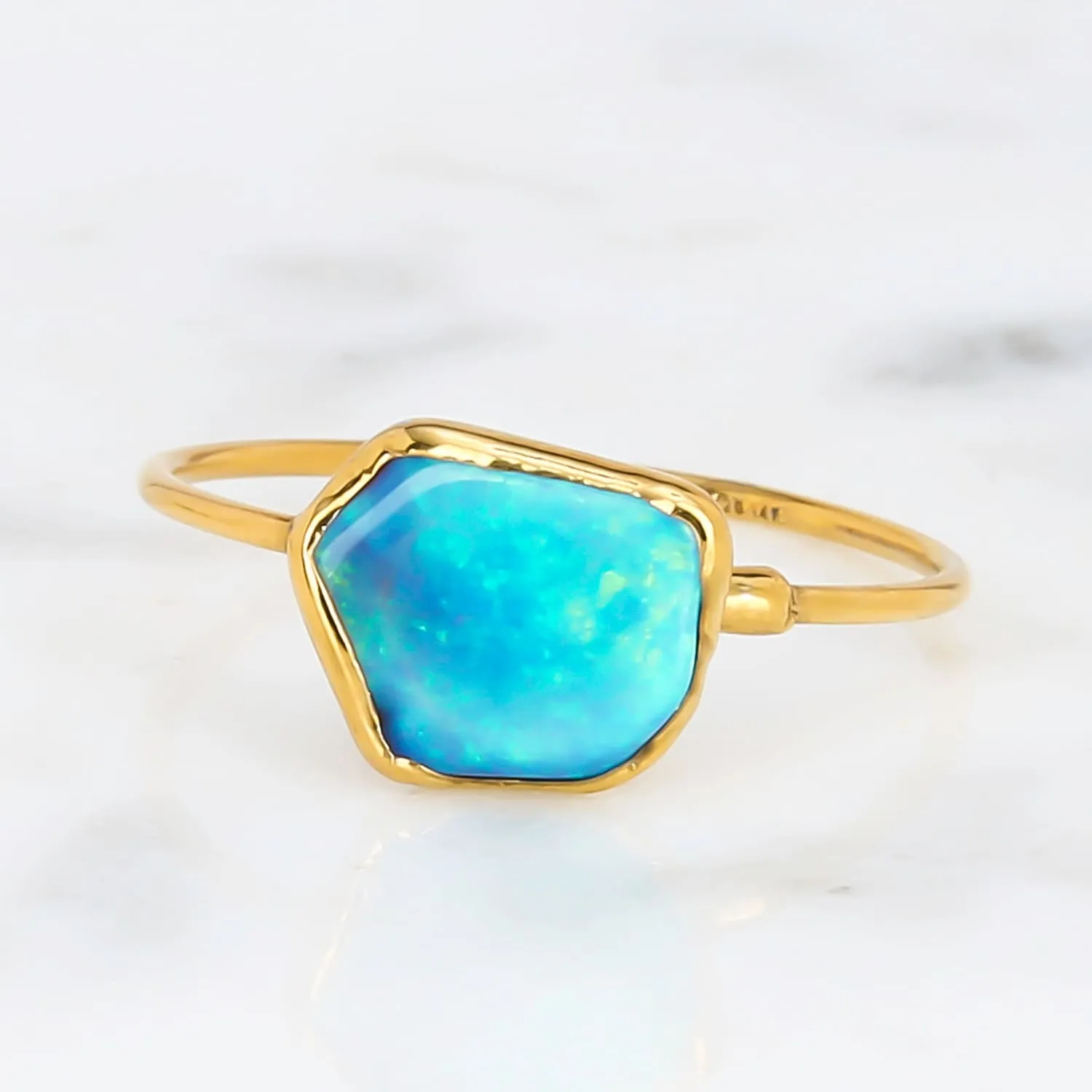 Raw Australian Fire Opal Ring