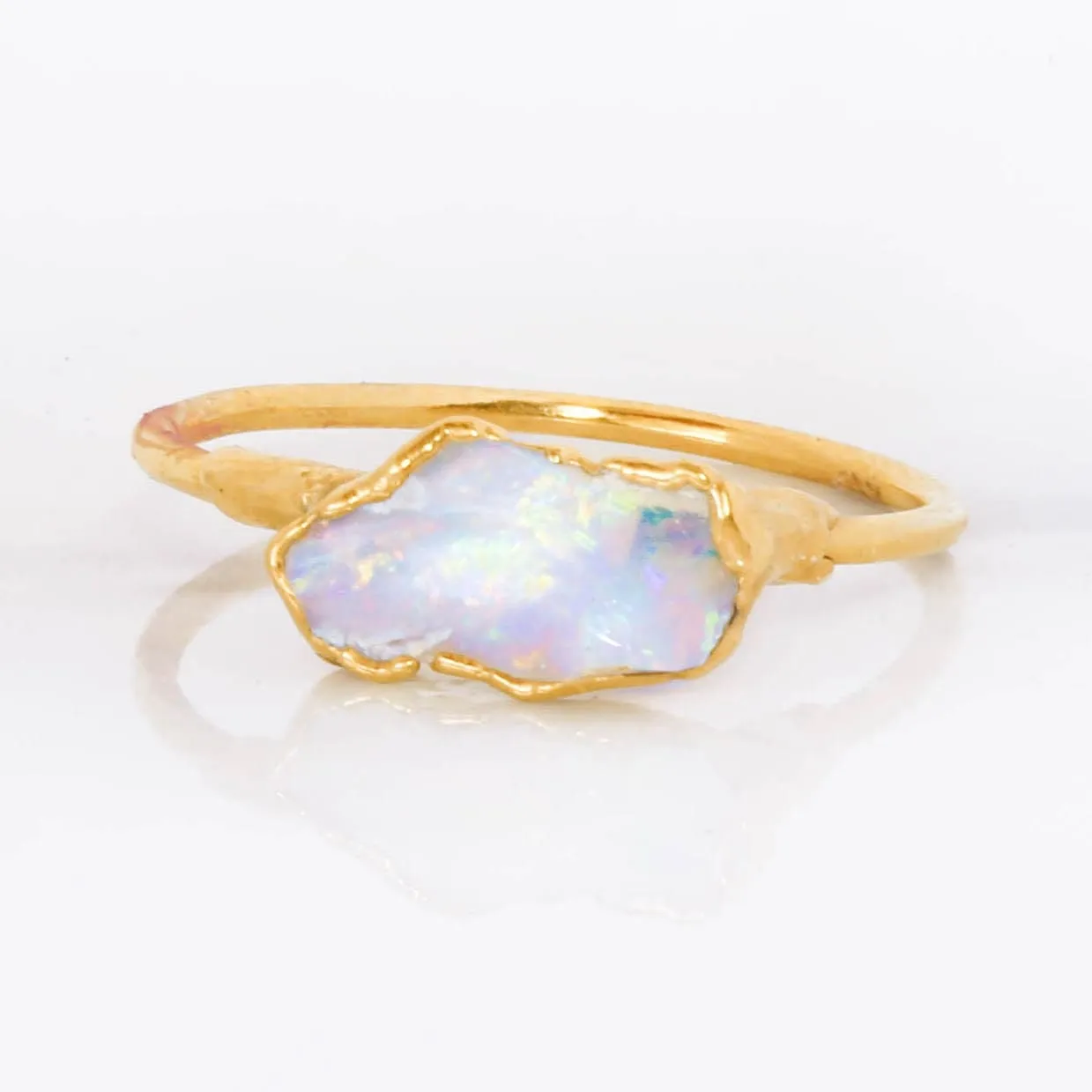 Raw Australian Fire Opal Ring