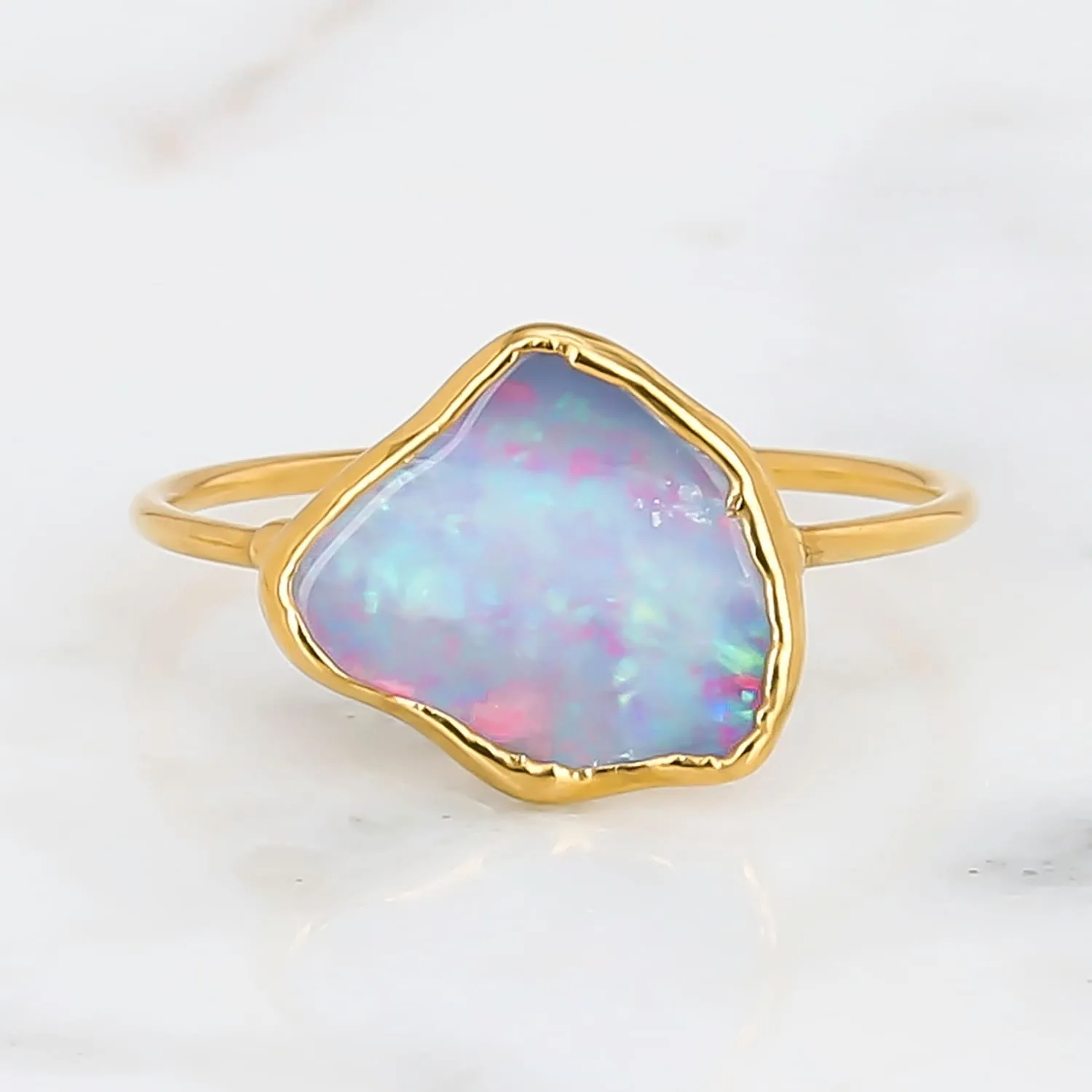 Raw Australian Fire Opal Ring