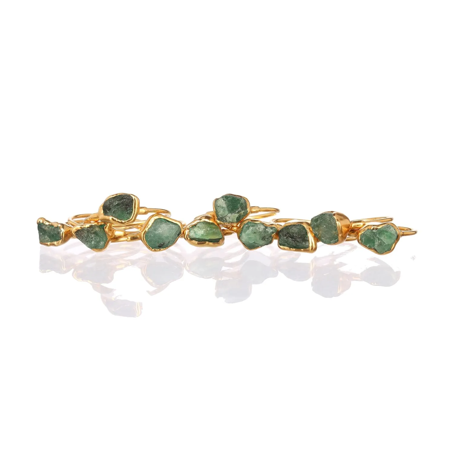 Raw Emerald Ring in Yellow Gold