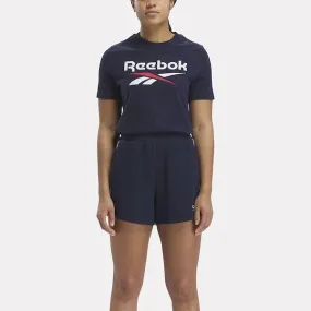 REEBOK WOMEN'S IDENTITY BIG LOGO NAVY TEE