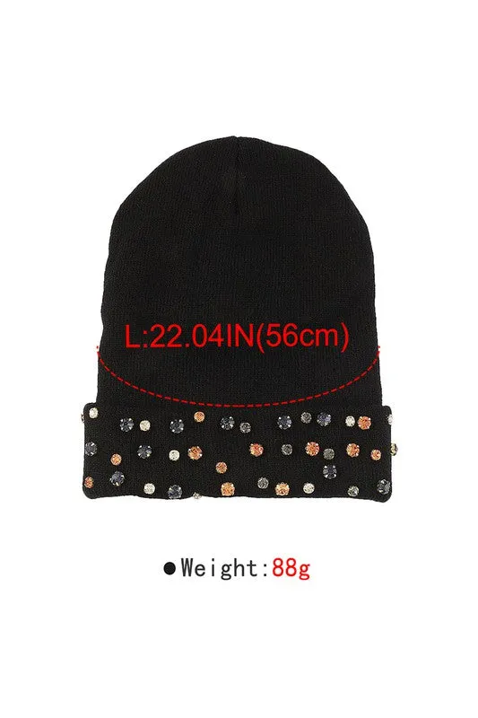 Rhinestone Beanie Hat