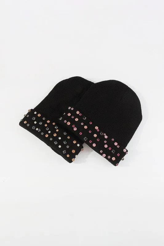 Rhinestone Beanie Hat