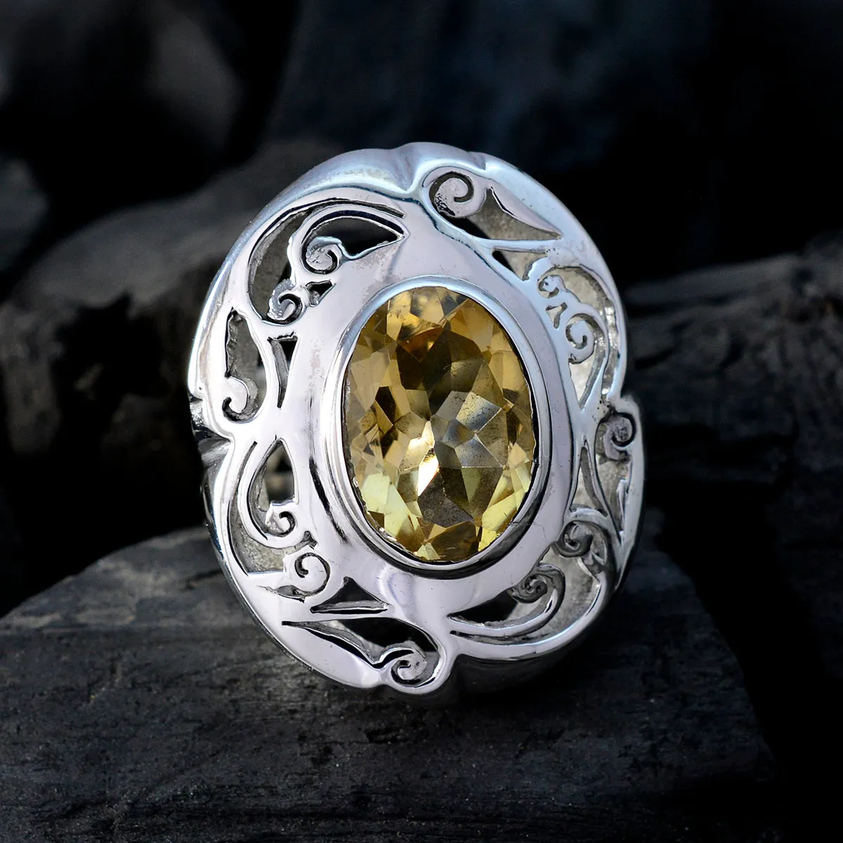 Riyo Fine-Looking Gems Citrine Sterling Silver Rings Sell Jewelry