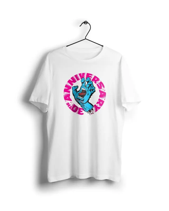 Santa Cruz Screaming Hand   - Digital Graphics Basic T-shirt White