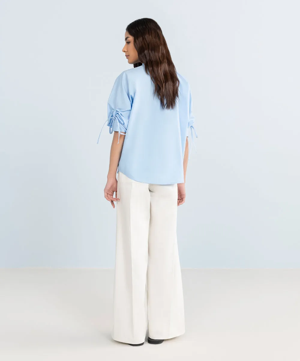 Shirt With Rouched Sleeves