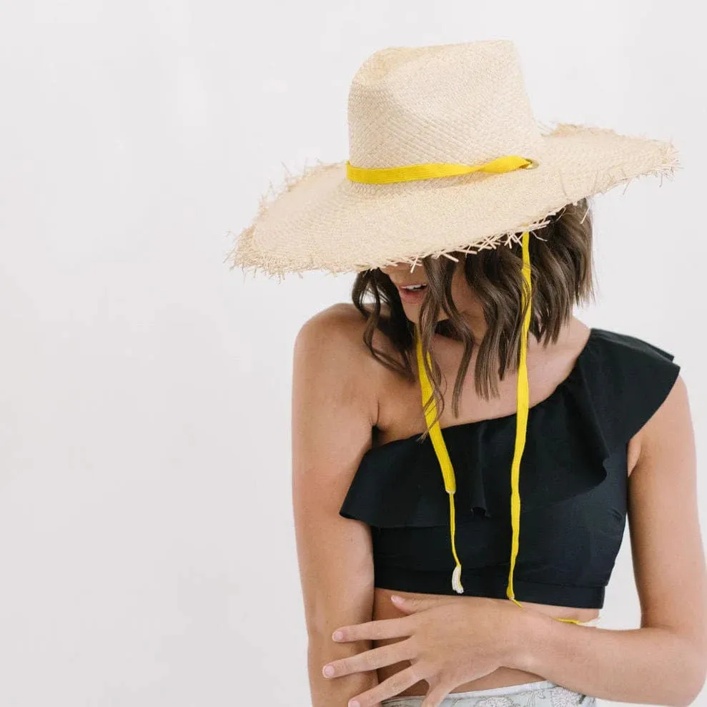 Sunshine Elisabeth Wide Brim Fringe Hat