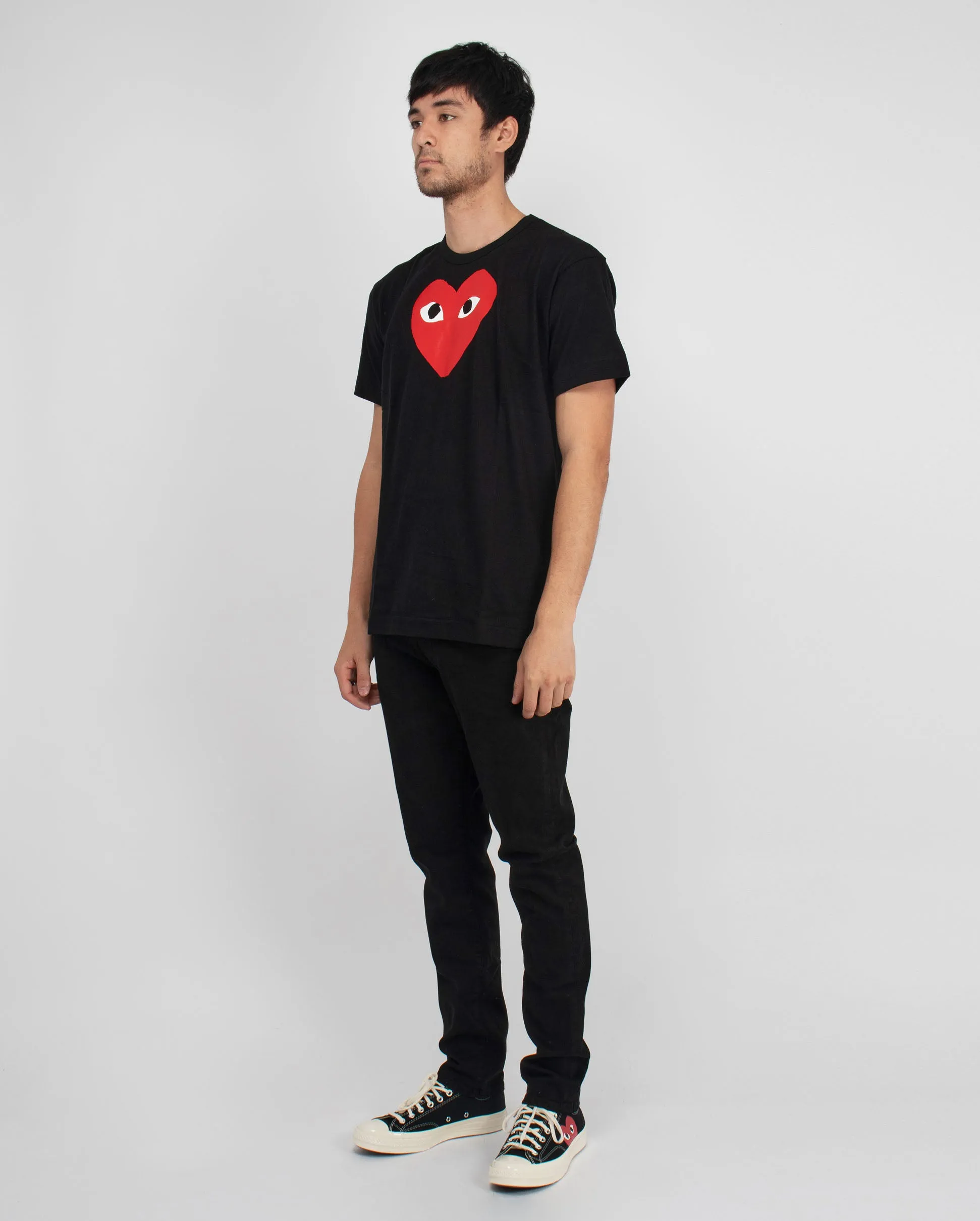 T112 BIG RED HEART T-SHIRT / BLACK