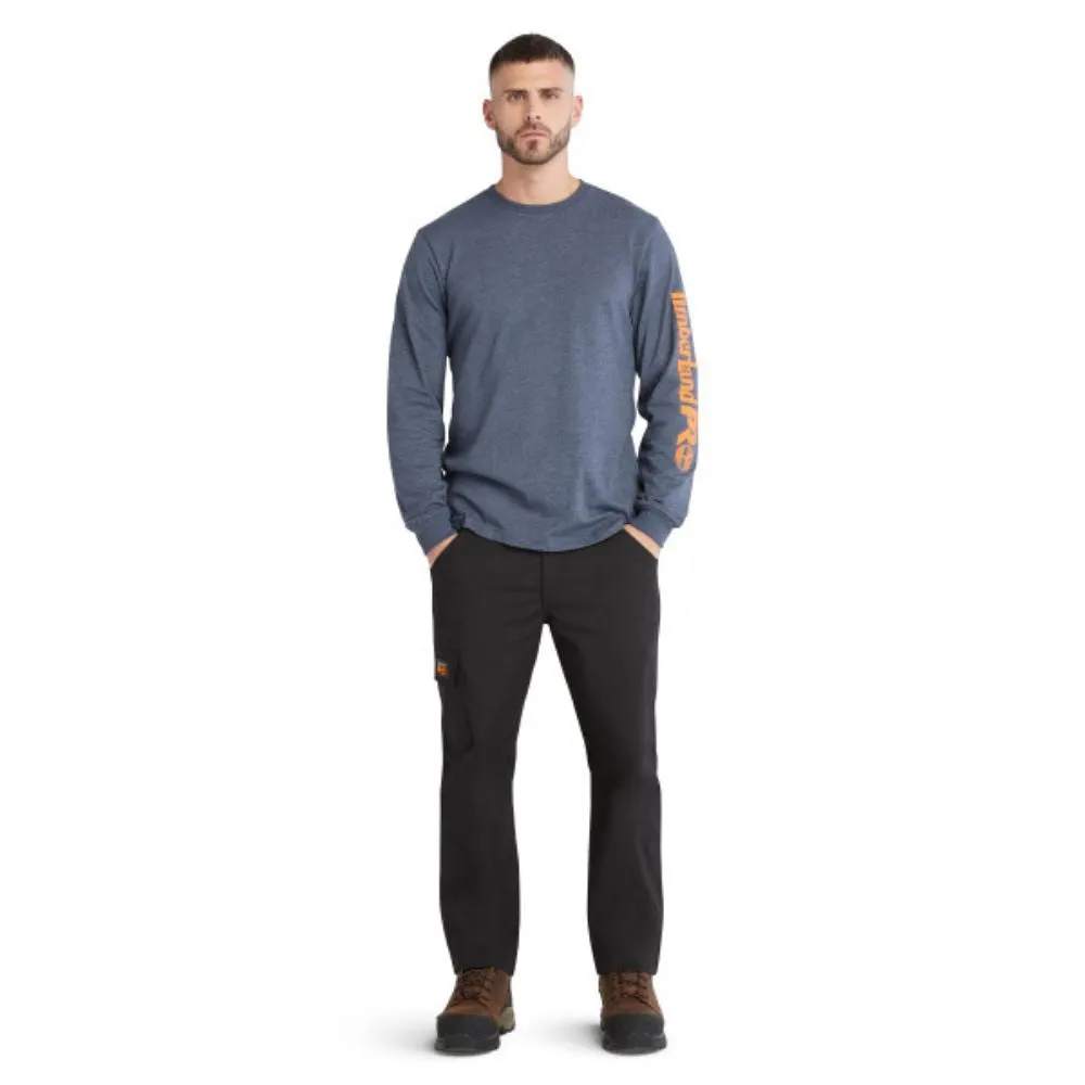 Timberland PRO Men's Core Logo Long-Sleeve T-Shirt - Blue Heather