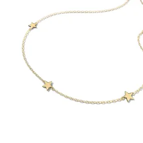 Triple Star 10k Gold Necklace