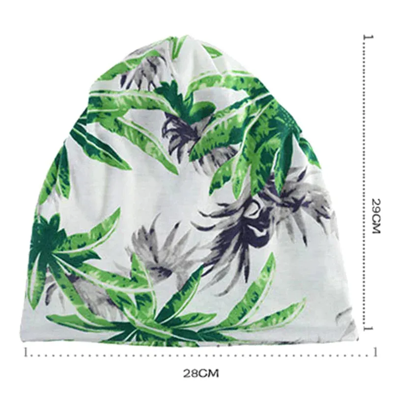 Unisex Multipurpose Tree Print Cotton Headpiece Scarf Cap Soft Warm Beanie