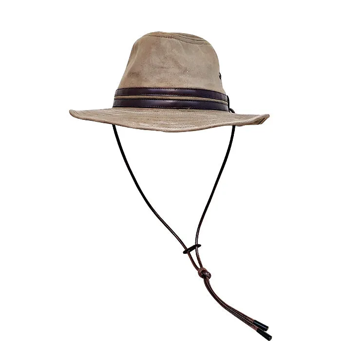 UPF 50  Waterproof Waxed Cotton Safari Hat - Sun Protection and Durability