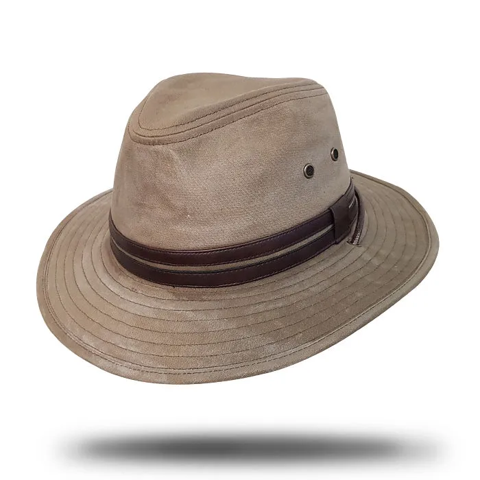 UPF 50  Waterproof Waxed Cotton Safari Hat - Sun Protection and Durability