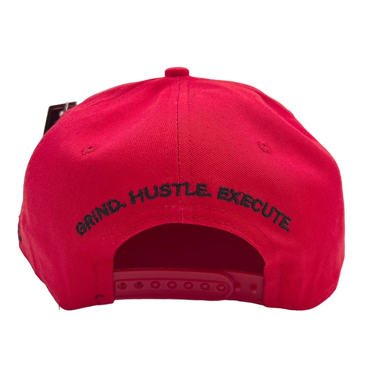 US Cotton Grind Hustle Execute Snapback Hat (Red) / 2 for $15