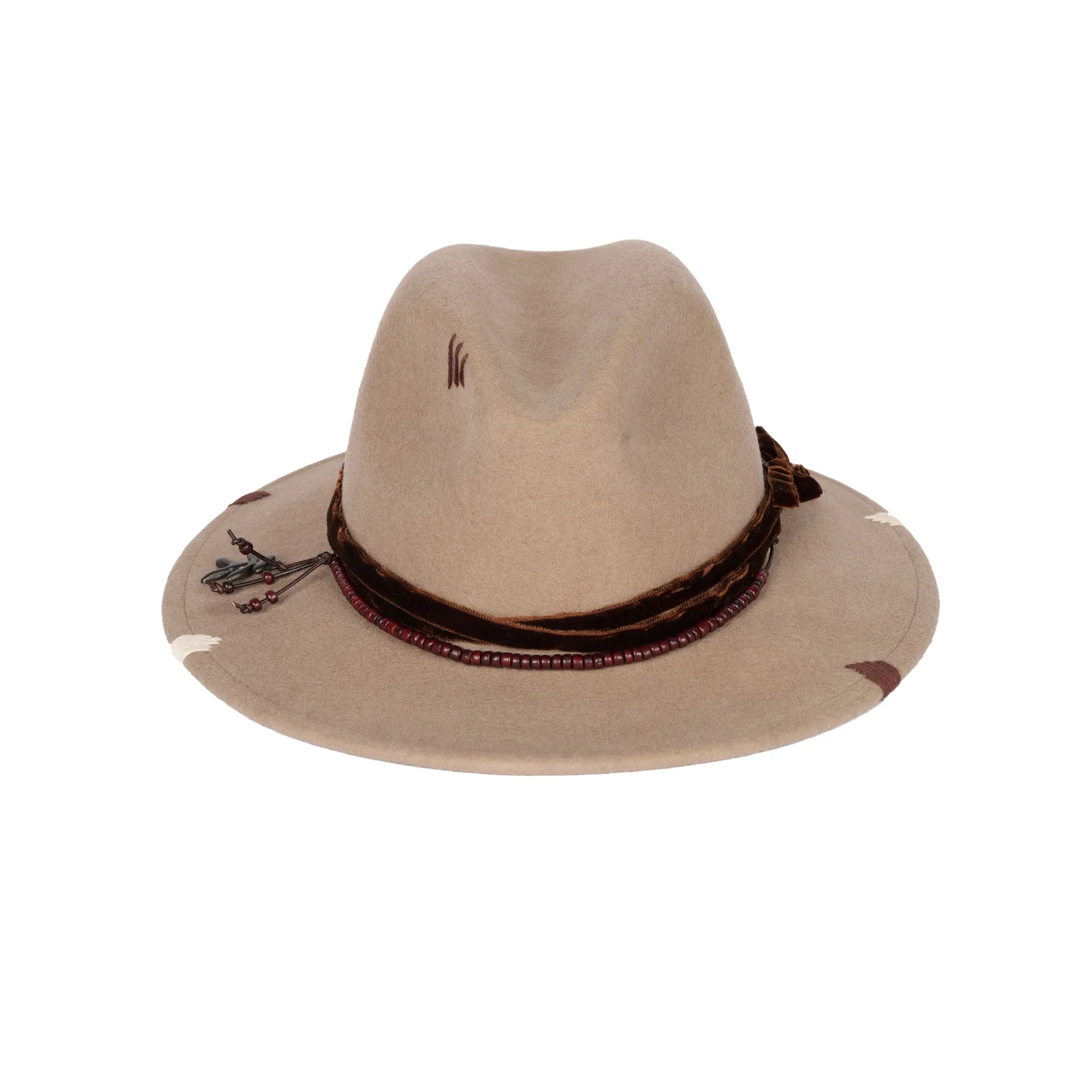 Velvet Hat Wool Beige