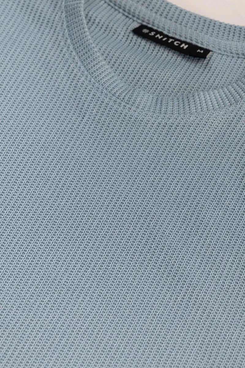 Waffle Weave Blue T-Shirt