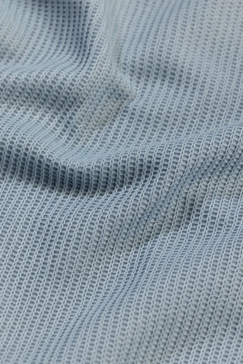 Waffle Weave Blue T-Shirt