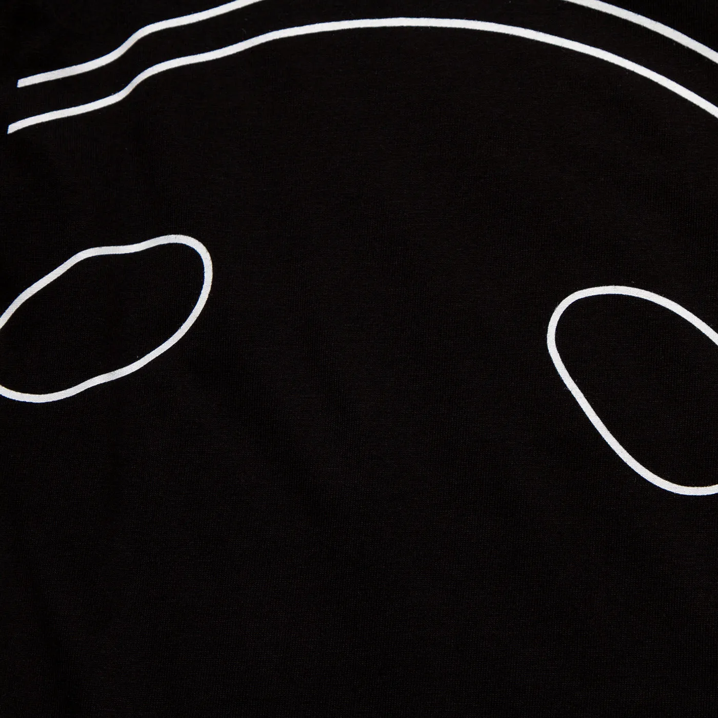 White Outline Side Smiley - Tshirt - Black