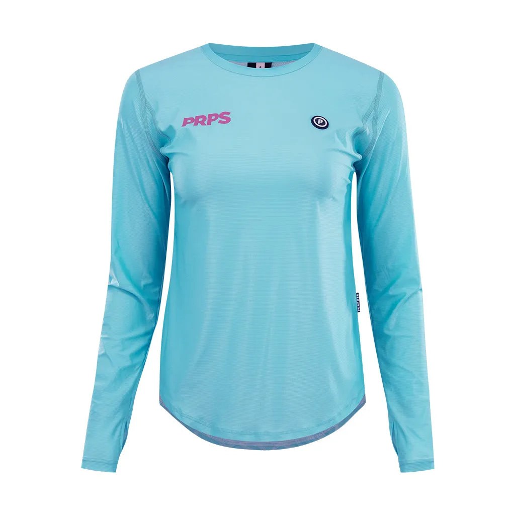 Women Long Sleeve Running Shirt Hypermesh ELITE (Arctic Blue)