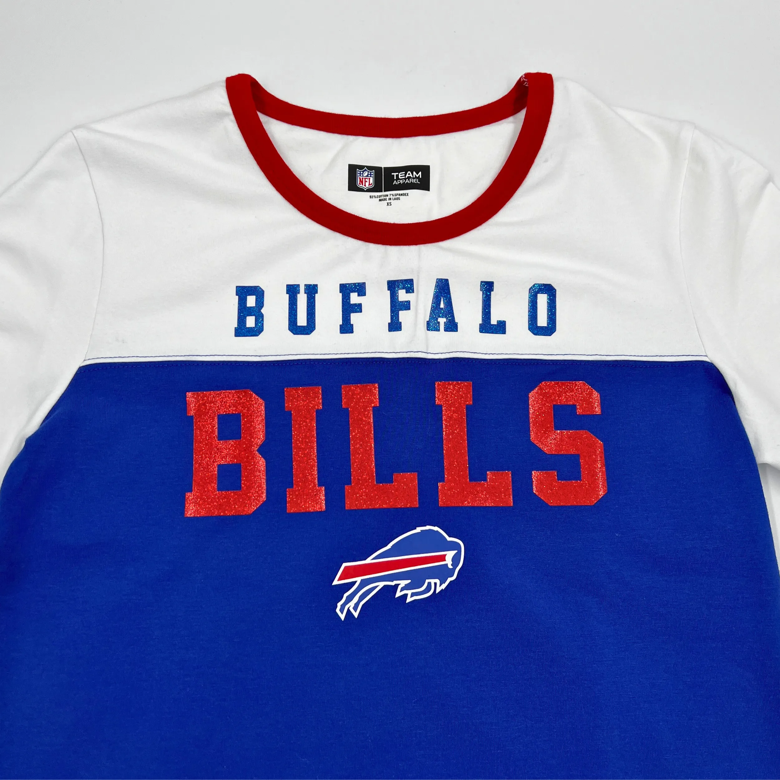 Women's New Era Buffalo Bills Royal & White Short Sleeve Shirt