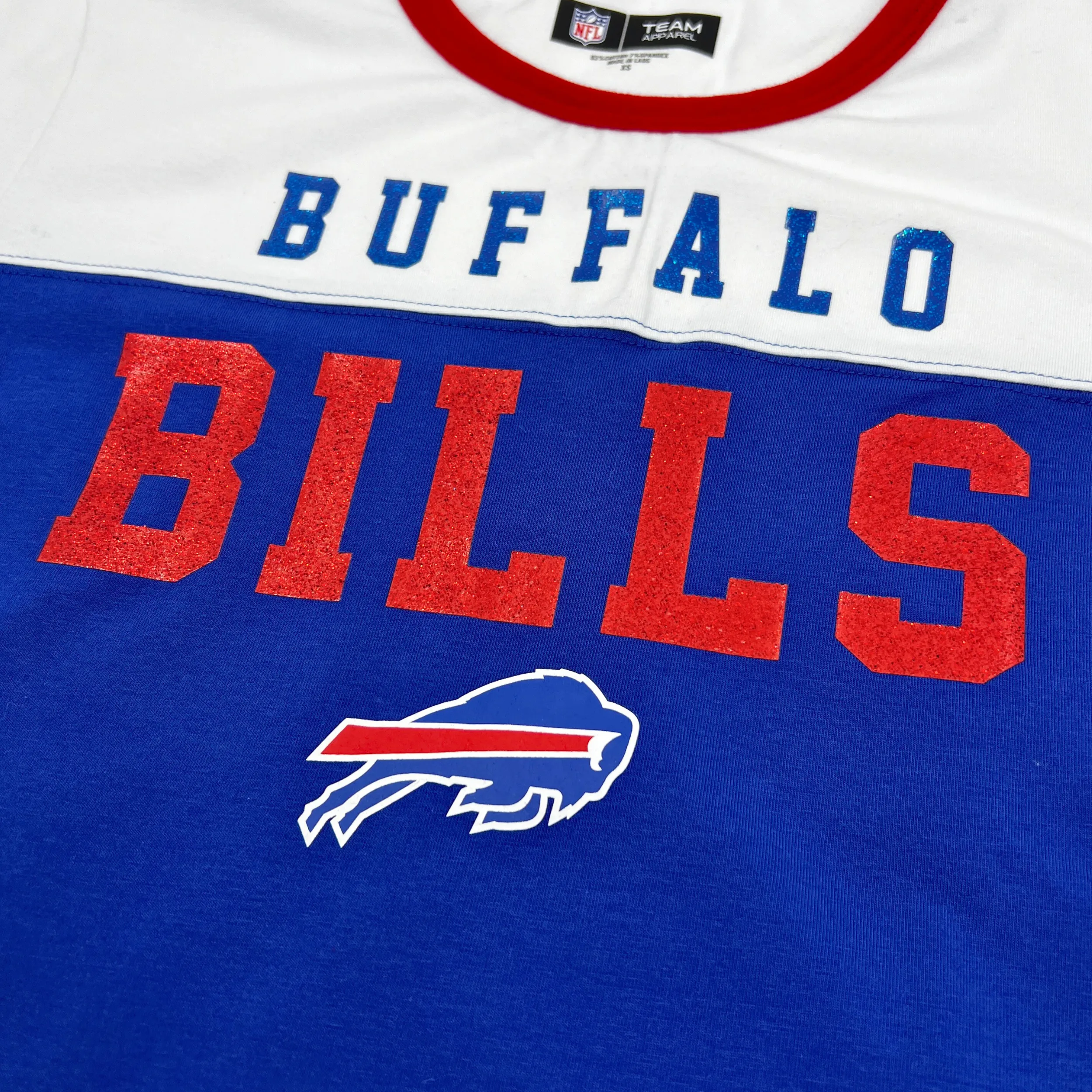 Women's New Era Buffalo Bills Royal & White Short Sleeve Shirt