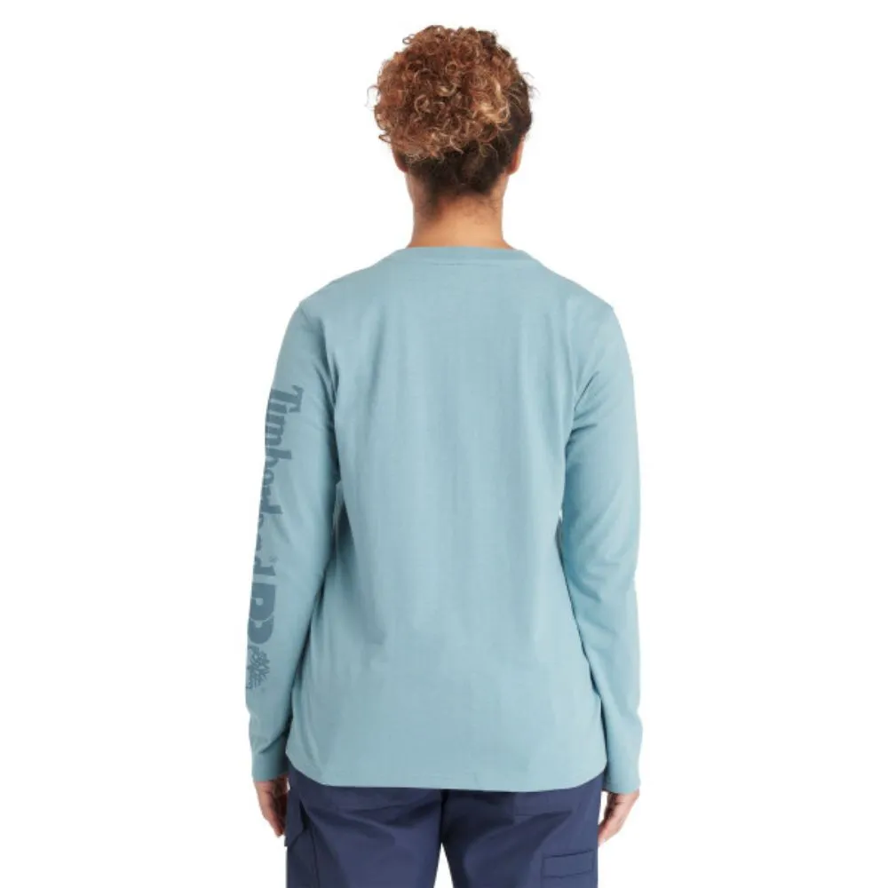 Women's Timberland PRO Cotton Core Long-Sleeve T-Shirt TB0A6D8JDR5 - Blue