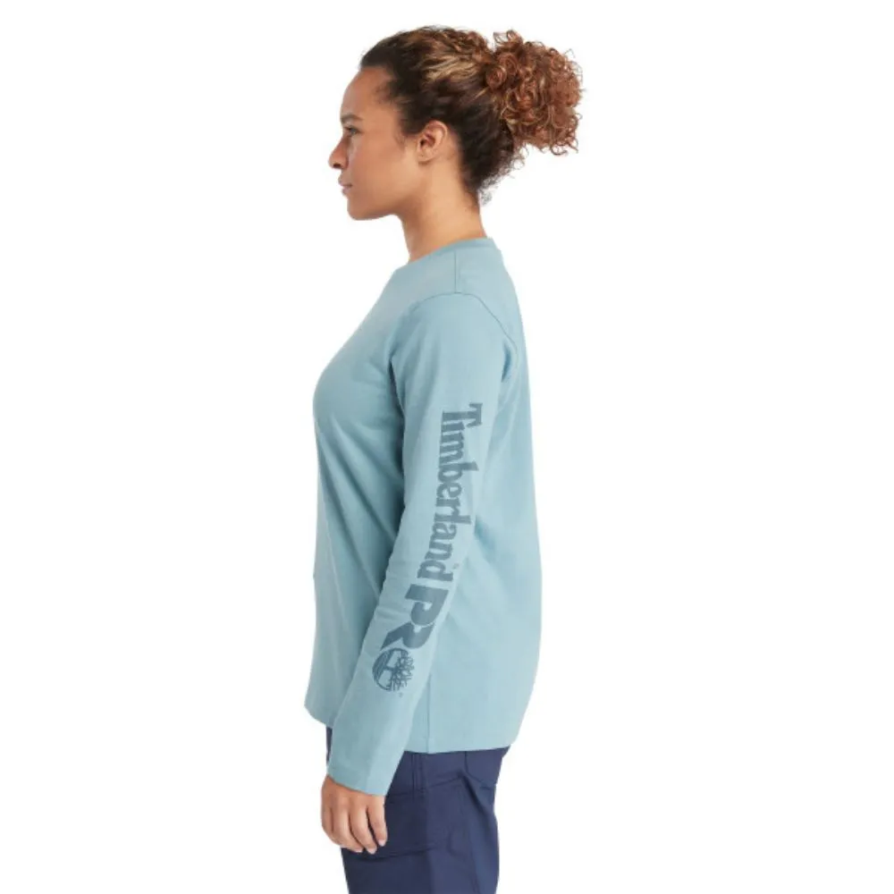 Women's Timberland PRO Cotton Core Long-Sleeve T-Shirt TB0A6D8JDR5 - Blue