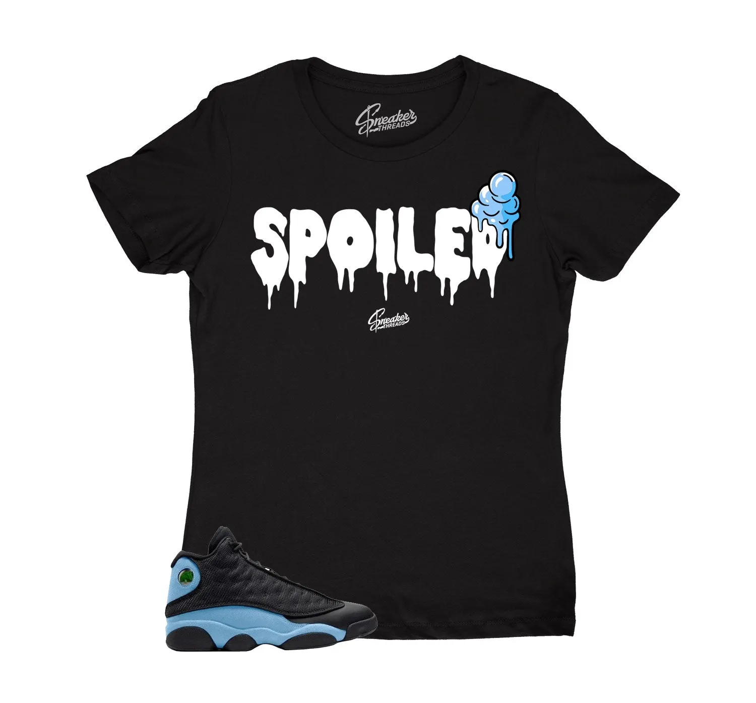 Womens University Blue 13 Shirt - Spoiled - Black