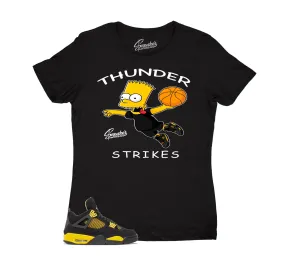 Womens Yellow Thunder 4 Shirt - Thunder Strikes - Black