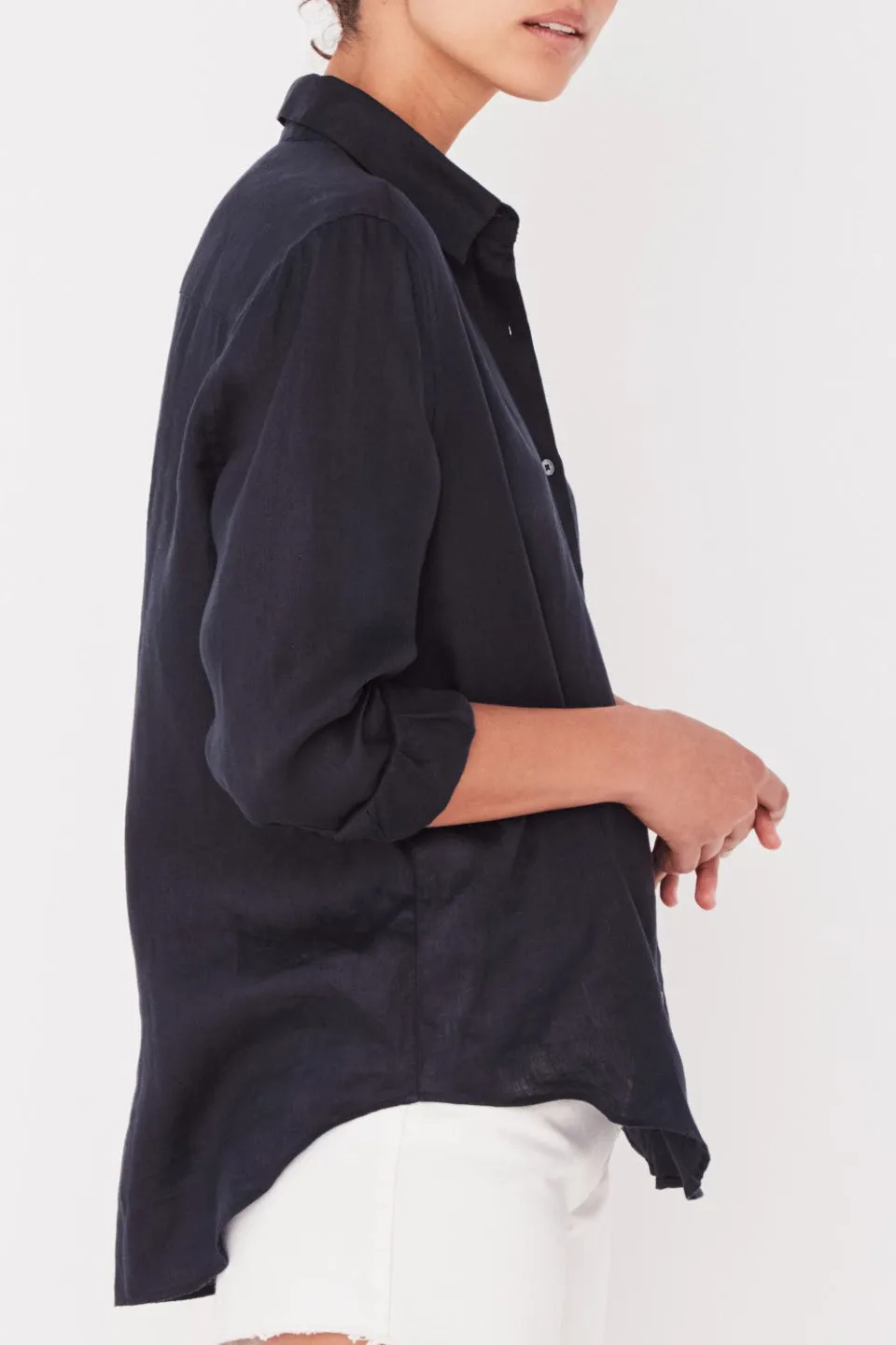 Xander True Navy Linen Shirt