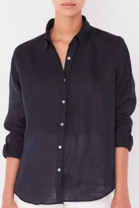 Xander True Navy Linen Shirt